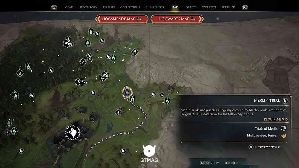 Hogsmeade Valley - تمام مکانها و راهحلهای Merlin Trials در هاگوارتز لگسی - Hogwarts Legacy