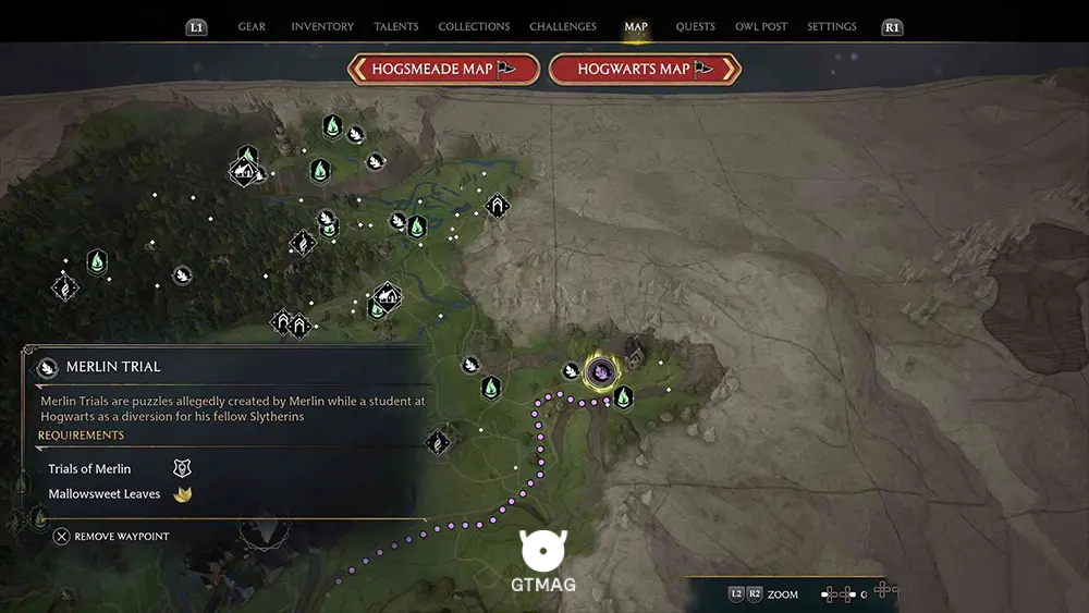 Hogsmeade Valley - تمام مکانها و راهحلهای Merlin Trials در هاگوارتز لگسی - Hogwarts Legacy