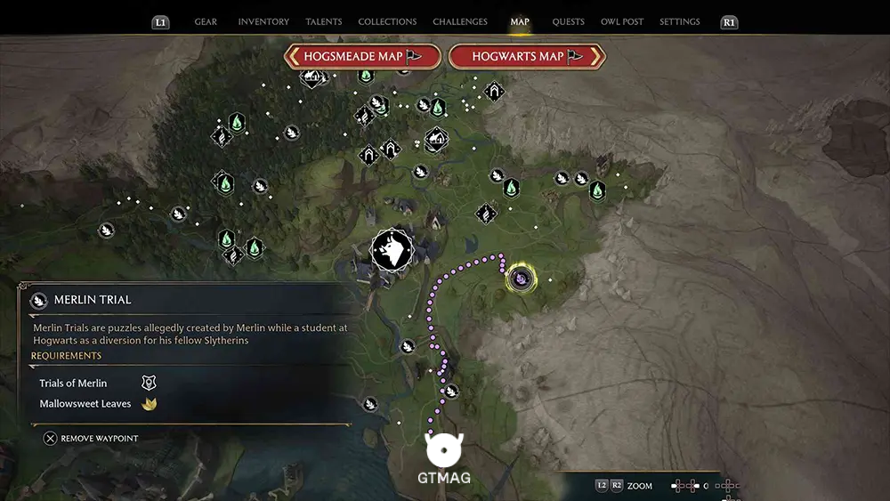 Hogsmeade Valley - تمام مکانها و راهحلهای Merlin Trials در هاگوارتز لگسی - Hogwarts Legacy