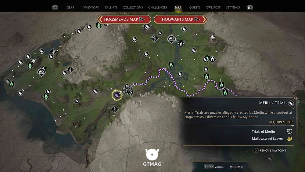 Feldcroft Region - تمام مکانها و راهحلهای Merlin Trials در هاگوارتز لگسی - Hogwarts Legacy