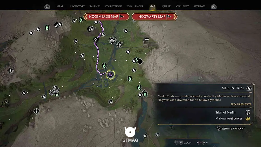 South Sea Bog - تمام مکانها و راهحلهای Merlin Trials در هاگوارتز لگسی - Hogwarts Legacy