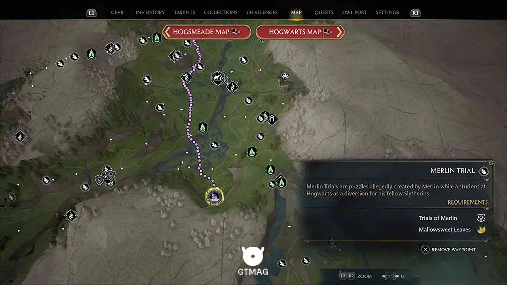 South Sea Bog - تمام مکانها و راهحلهای Merlin Trials در هاگوارتز لگسی - Hogwarts Legacy