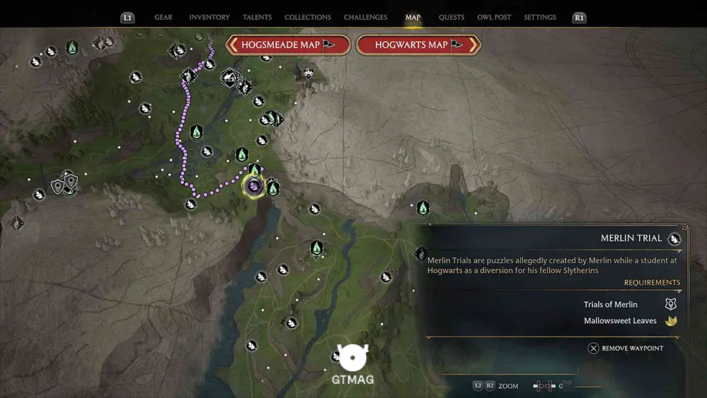 Poidsear Caost - تمام مکانها و راهحلهای Merlin Trials در هاگوارتز لگسی - Hogwarts Legacy