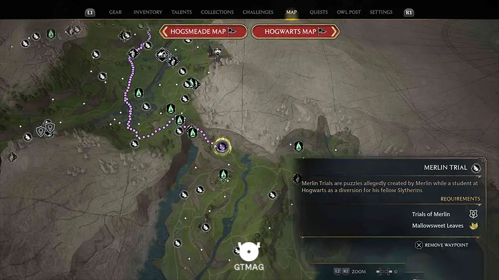 Poidsear Caost - تمام مکانها و راهحلهای Merlin Trials در هاگوارتز لگسی - Hogwarts Legacy