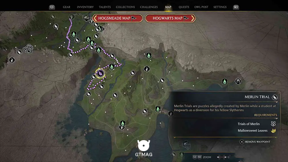 Poidsear Caost - تمام مکانها و راهحلهای Merlin Trials در هاگوارتز لگسی - Hogwarts Legacy