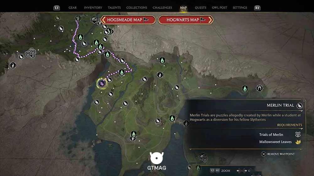 Poidsear Caost - تمام مکانها و راهحلهای Merlin Trials در هاگوارتز لگسی - Hogwarts Legacy