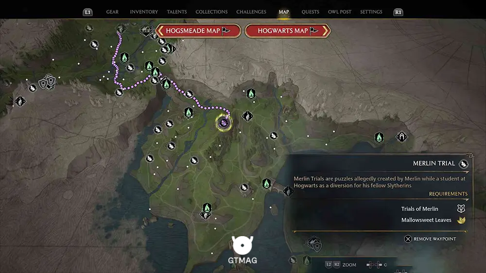 Poidsear Caost - تمام مکانها و راهحلهای Merlin Trials در هاگوارتز لگسی - Hogwarts Legacy