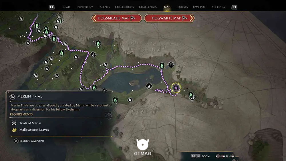 Marunweem Lake - تمام مکانها و راهحلهای Merlin Trials در هاگوارتز لگسی - Hogwarts Legacy