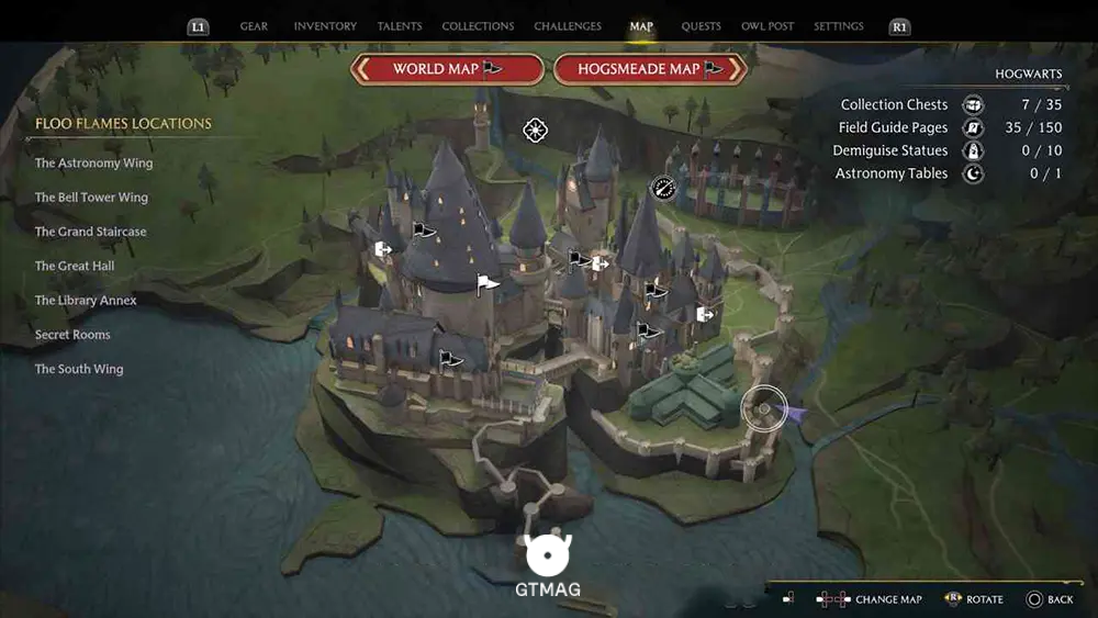 HOGWARTS CASTLE GROUNDS - مکان همه Astronomy Table ها در هاگوارتز لگسی - Hogwarts Legacy