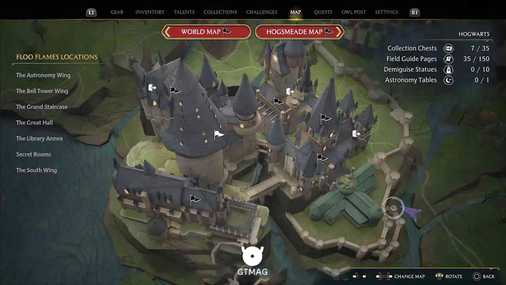 HOGWARTS CASTLE GROUNDS - مکان همه Astronomy Table ها در هاگوارتز لگسی - Hogwarts Legacy