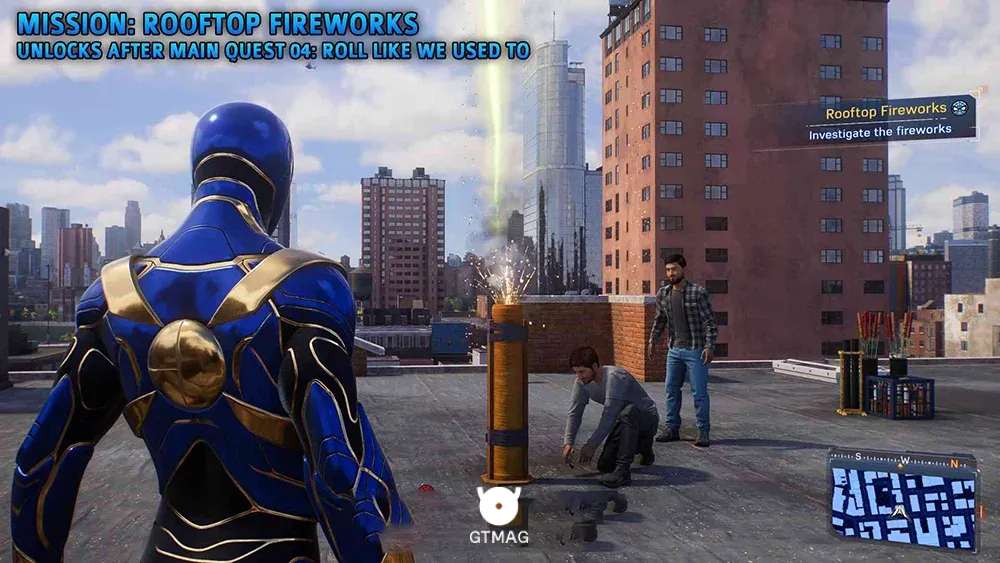 FNSM Request شماره 2: ROOFTOP FIREWORKS - تمام مکان&zwnj;ها و راه&zwnj;حل&zwnj;های FNSM Request در اسپایدرمن 2 - Marvel's Spider-Man 2