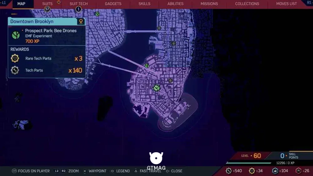 7 &ndash; DOWNTOWN BROOKLYN &ndash; PROSPECT PARK: BEE DRONES - تمام مکان&zwnj;ها و راه&zwnj;حل&zwnj;های EMF Experiment (آزمایش&zwnj;های EMF) در اسپایدر من 2 (Marvel's Spider-Man 2)