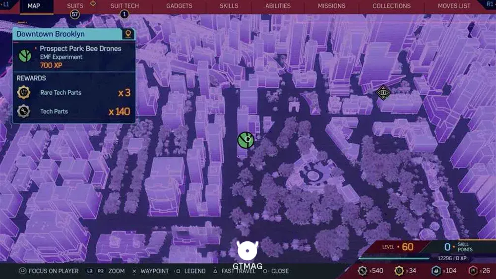 7 &ndash; DOWNTOWN BROOKLYN &ndash; PROSPECT PARK: BEE DRONES - تمام مکان&zwnj;ها و راه&zwnj;حل&zwnj;های EMF Experiment (آزمایش&zwnj;های EMF) در اسپایدر من 2 (Marvel's Spider-Man 2)