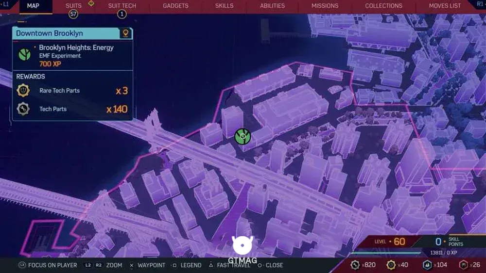 8 &ndash; DOWNTOWN BROOKLYN &ndash; BROOKLYN HEIGHTS: ENERGY - تمام مکان&zwnj;ها و راه&zwnj;حل&zwnj;های EMF Experiment (آزمایش&zwnj;های EMF) در اسپایدر من 2 (Marvel's Spider-Man 2)