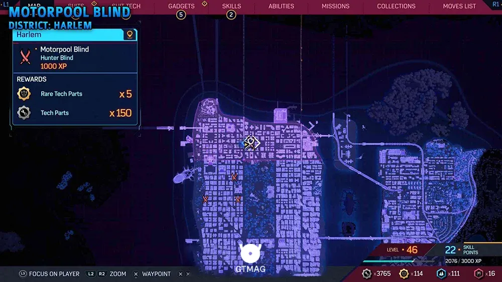 Hunter Blind .3: Motorpool - تمام موقعیت&zwnj;های Hunter Blind (پایگاه شکارچی) در اسپایدرمن 2 - Marvel's Spider-Man 2