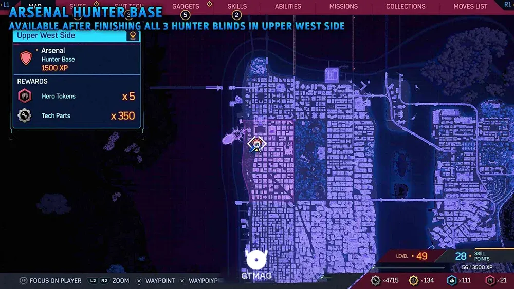 Arsenal Hunter Base - مکان&zwnj;های Hunter Base (پایگاه شکارچی) در اسپایدرمن 2 - Marvel's Spider-Man 2