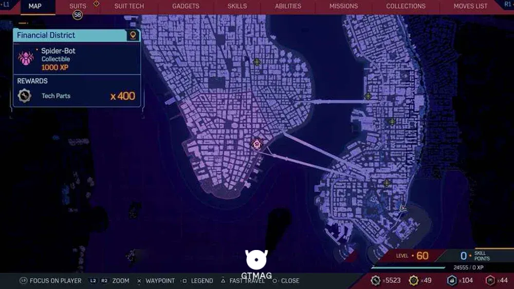 Trophy با نام Funky Wireless Protocols - تمام مکان&zwnj;های Spider-Bot در اسپایدرمن 2 - Marvel's Spider-Man 2