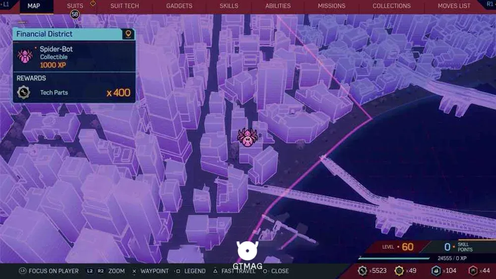 Trophy با نام Funky Wireless Protocols - تمام مکان&zwnj;های Spider-Bot در اسپایدرمن 2 - Marvel's Spider-Man 2