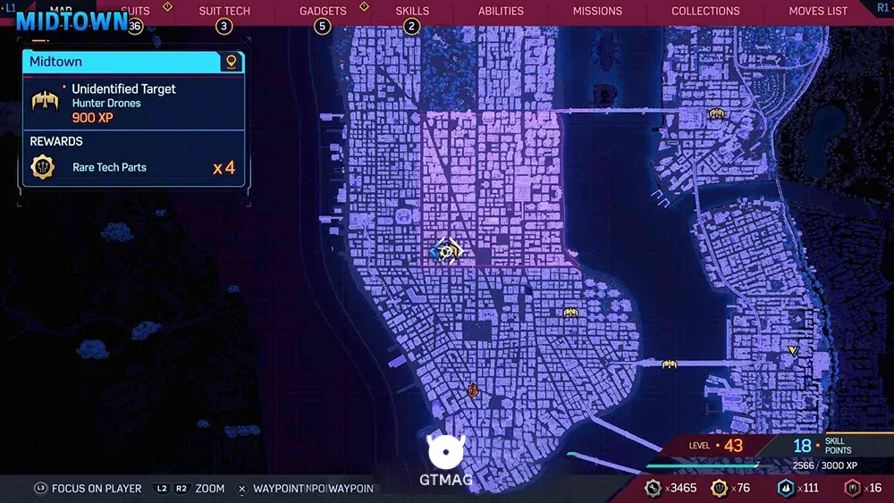 Unidentified Target شماره 4 - تمام موقعیت&zwnj;های هدف ناشناس (Unidentified Target) در اسپایدرمن 2 - Marvel's Spider-Man 2