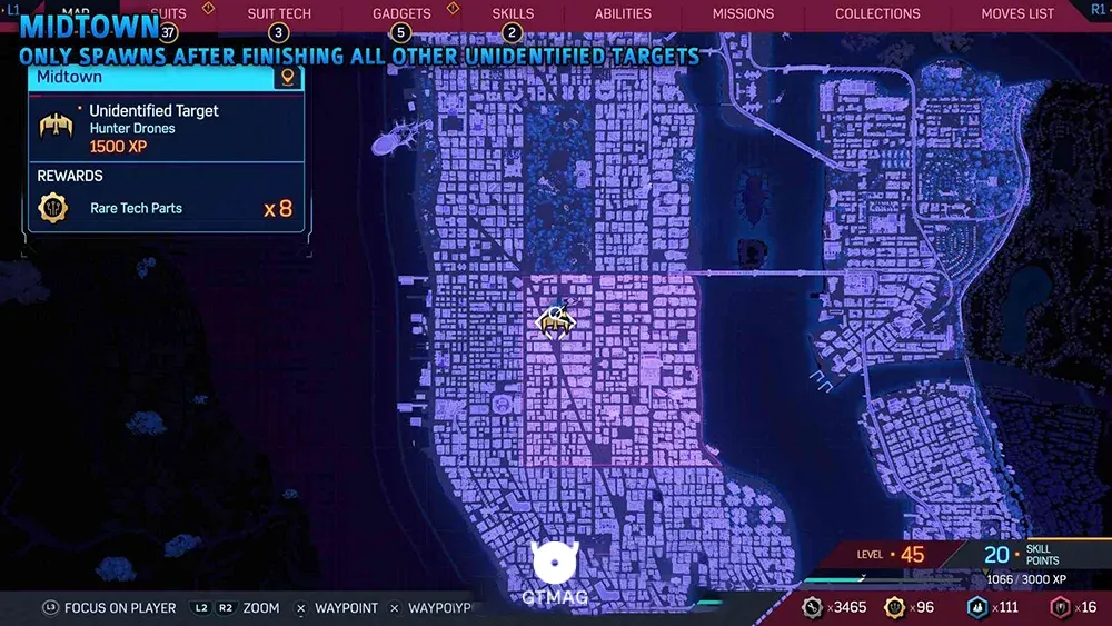 Unidentified Target شماره 9 - تمام موقعیت&zwnj;های هدف ناشناس (Unidentified Target) در اسپایدرمن 2 - Marvel's Spider-Man 2