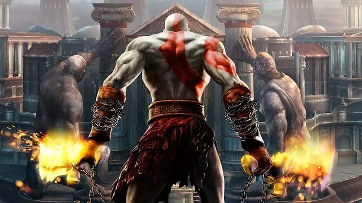 کریتوس با Blades of Chaos در حال مبارزه