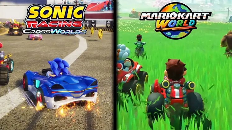 بازی Sonic Racing: CrossWorlds در برابر Mario Kart World