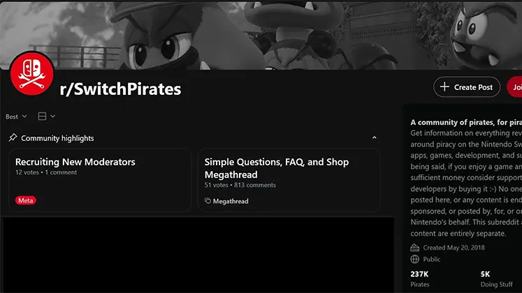صفحه SwitchPirates درReddit