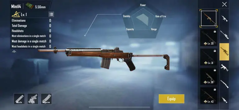 اسلحه Mini 14 در PUBG Mobile