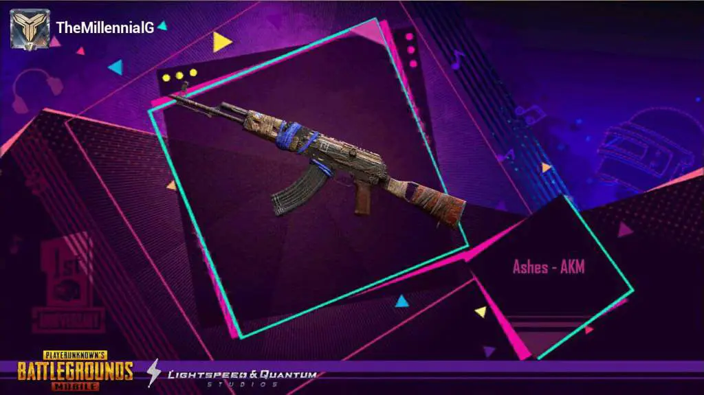 اسلحه AKM در PUBG Mobile البته با یک اسکین خاص