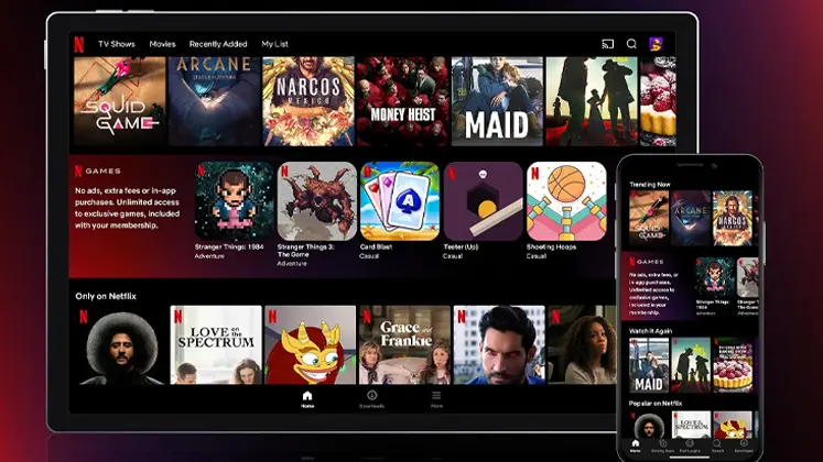نمایی از قسمت gamesدر netflix