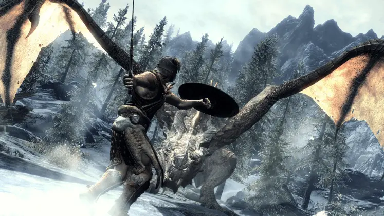 skyrim بازی gameplay تصویری از