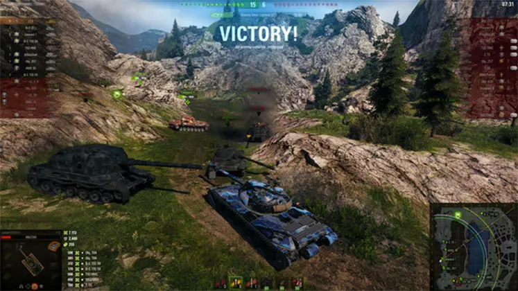 لحظه پیروزی در مبارزات بازی World of Tanks 2.0