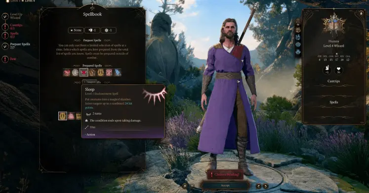 Baldur's Gate 3 در بازی Wizard تصویری از کاراکتر