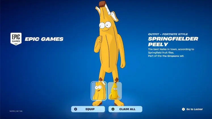 Fortnite در بازی Springfielder Peely تصویری از اسکین