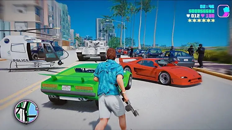 نمایی از گیم پلی بازی GTA 6
