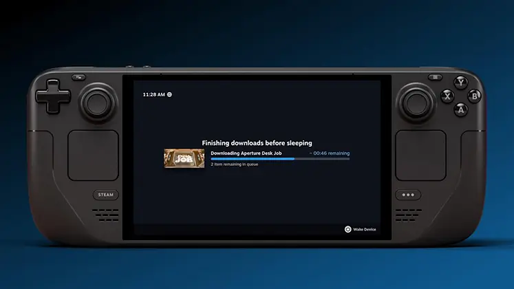Steam Deck تصویری از دانلود در کنسول