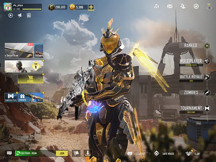 تصویری از لابی و مودهای مختلف Call of Duty: Mobile