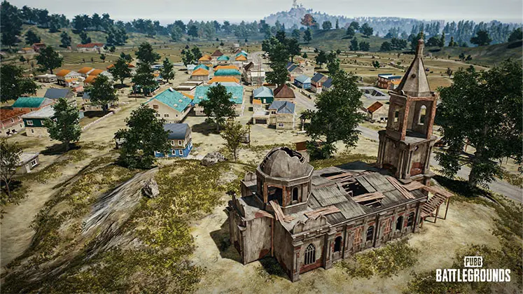 بنری از کلیسای Pochinki در PUBG موبایل