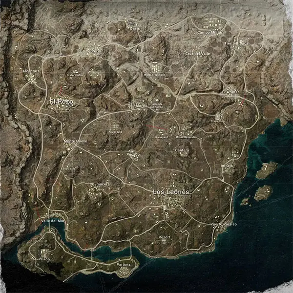 نقشه مپ Miramar در بازی PUBG