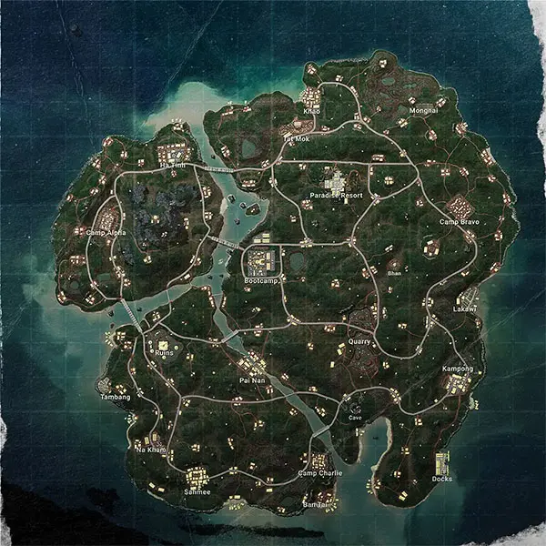 نقشه مپ Sanhok در بازی PUBG