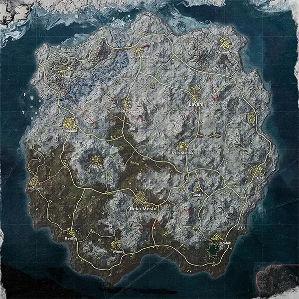 نقشه مپ Vikendi در بازی PUBG
