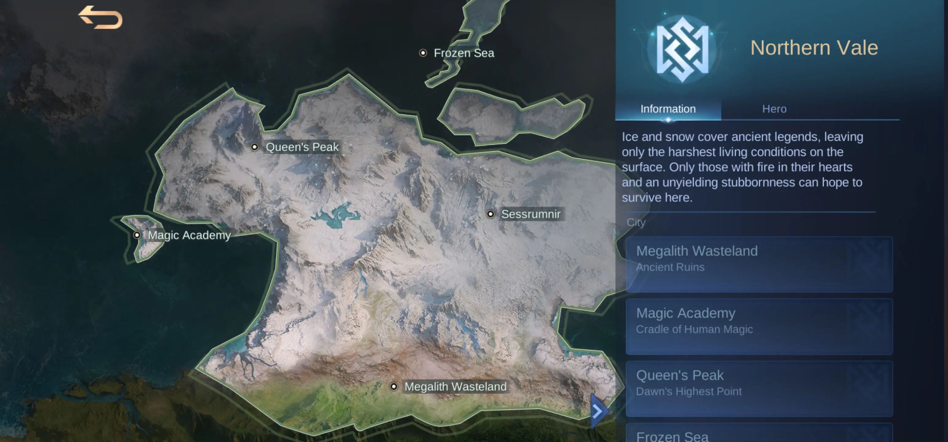 منطقه Northern Vale در بازی موبایل لجندز