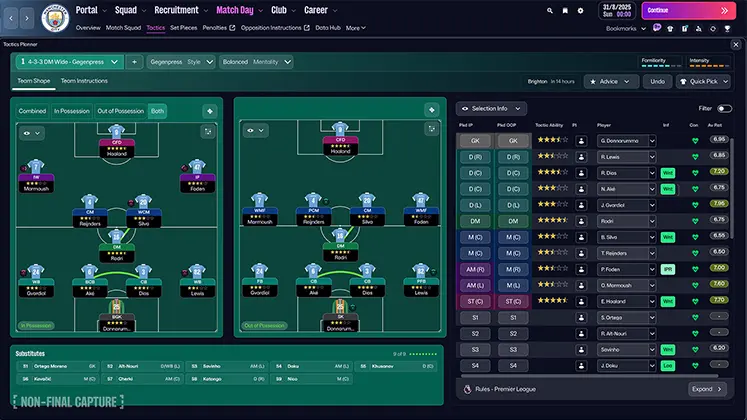 Football Manager 26 تصویری از ترکیب تیم ها در