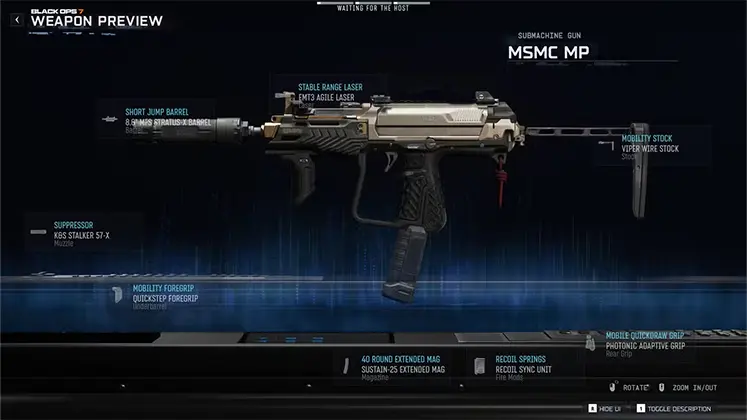 Call of Duty: Black Ops 7 در بازی MPC-24 (MSMC MP تصویر بهترین لود اوت های