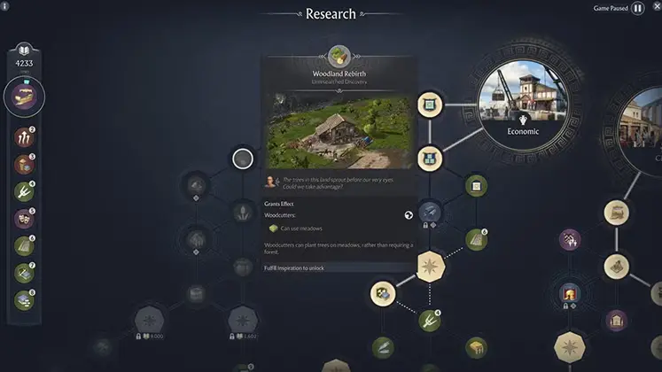 Anno 117 Pax Romana تصویری از منوی تحقیقات در بازی