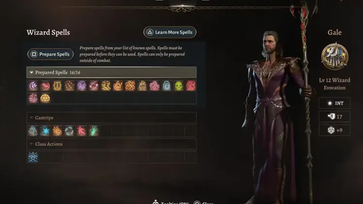 Baldur's Gate 3 با بالاترین لول در بازی Evocation Wizard  تصویری از