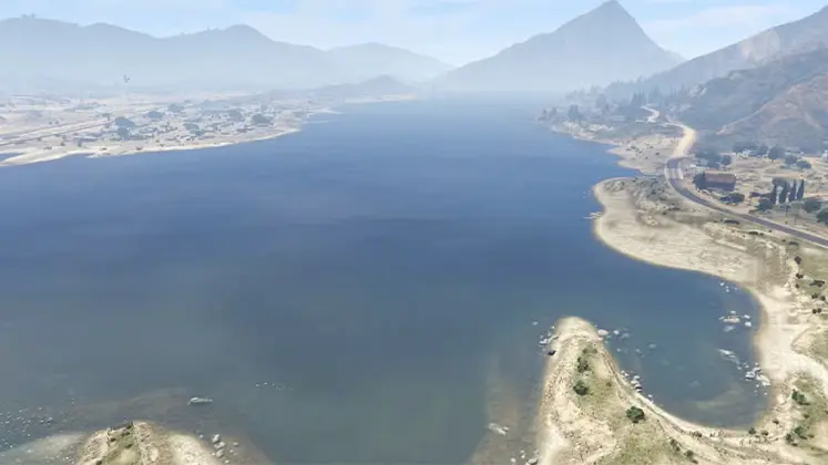 GTA V در بازی (Alamo Sea) تصویری از دریای آلامو