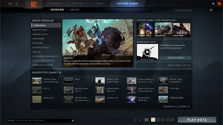 مود Arcade & Custom Games در  بازی دوتا 2