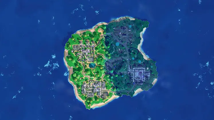 Fortnite در بازی Blitz Royale تصویری از مپ جدید