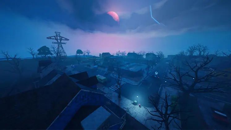 Fortnite در بازی Stranger Suburbs تصویری از منطقه